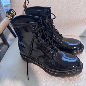 Dr. Martens Black Patent Leather Women's Boots